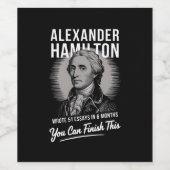 Alexander Hamilton schreef 51 essays in 6 maanden Wijn Etiket (Enkel label)