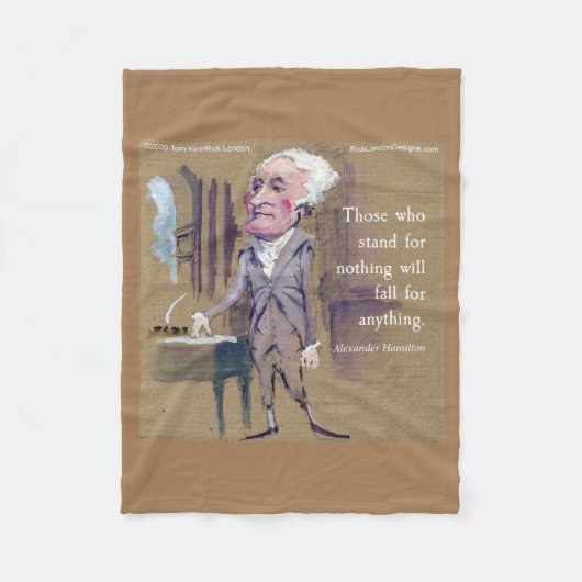 Alexander Hamilton "Sta Voor Iets" Citaat Fleece Deken (Voorkant)