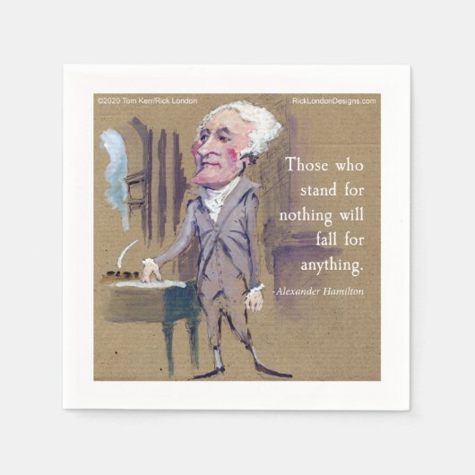 Alexander Hamilton "Sta Voor Iets" Citaat Servet (Voorkant)