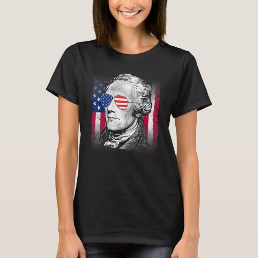 Alexander Hamilton Verenigde Staten Vlag Patriotti T-shirt (Voorkant)