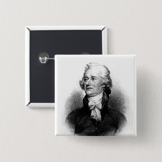 Alexander Hamilton Vierkante Button 5,1 Cm (Voorkant /achterkant)