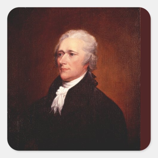 Alexander Hamilton Vierkante Sticker (Voorkant)