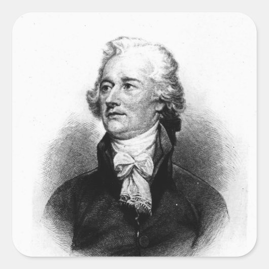 Alexander Hamilton Vierkante Sticker (Voorkant)