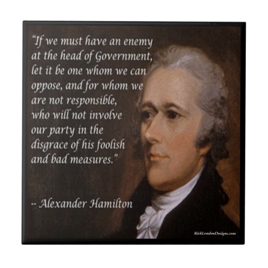 Alexander Hamilton "Vijand Leider" Keramische Tege Tegeltje (Voorkant)