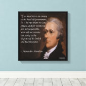 Alexander Hamilton "Vijandelijk Leider" Quote Prin Canvas Afdruk (Insitu (Houten vloer))