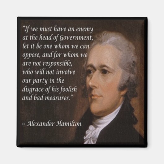 Alexander Hamilton "Vijandelijke Leider" Cadeau Magneet (Voorkant)