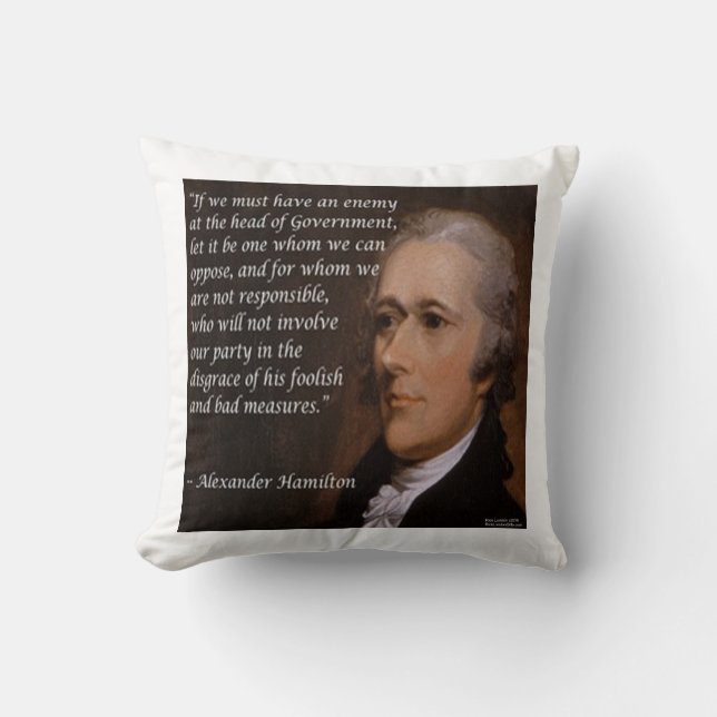 Alexander Hamilton "Vijandelijke Leider" Kussenhoe Kussen (Voorkant)