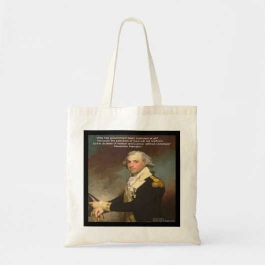 Alexander Hamilton & "Waarom Overheid" Budgettasje Tote Bag (Voorkant)