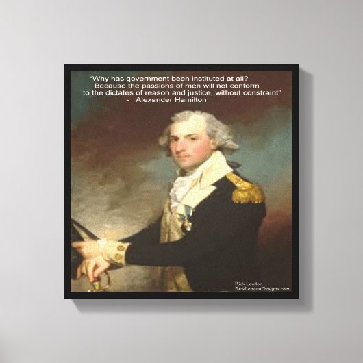 Alexander Hamilton & "Waarom Overheid" Quote Print (Voorkant)