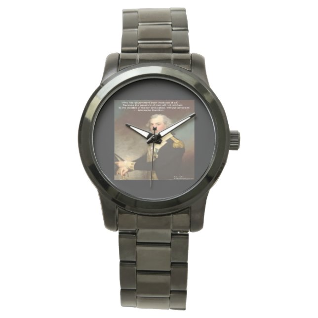 Alexander Hamilton "Why Government" WristWatch Horloge (Voorkant)