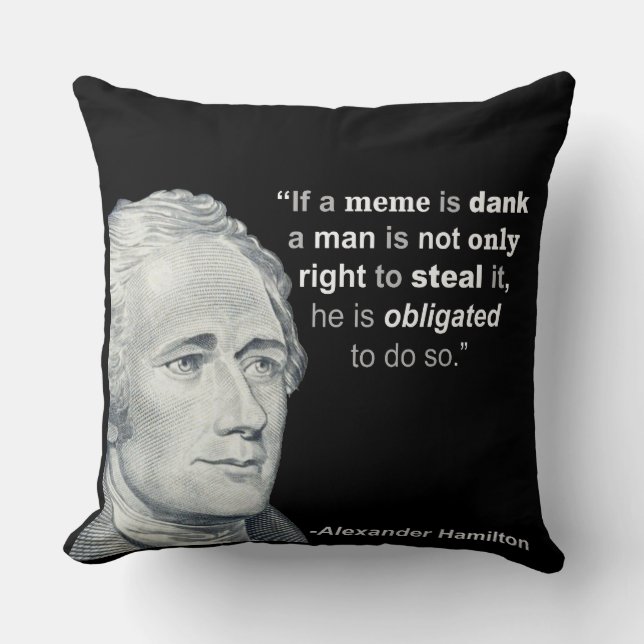 Alexander Hamilton's dank Meme - Pillow Kussen (Voorkant)