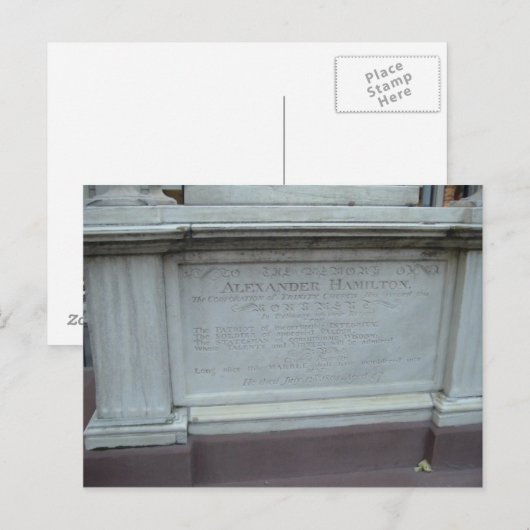 ALEXANDER HAMILTON'S GRAVE BRIEFKAART (Voorkant / Achterkant)