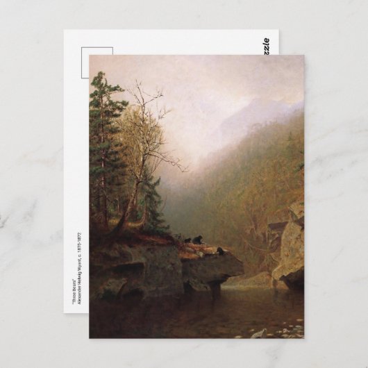 Alexander Helwig Wyant, Drie Beren Briefkaart (Voorkant / Achterkant)