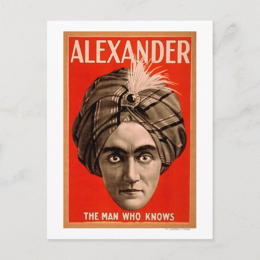 Alexander het Man dat het Magische Poster kent Briefkaart (Voorkant)