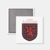 Alexander Hunting Tartan Scottish Pset Magneet (Voorkant / Achterkant)