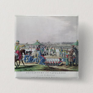 Alexander I en Napoleon Vierkante Button 5,1 Cm