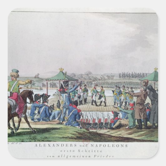 Alexander I en Napoleon Vierkante Sticker (Voorkant)