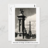 Alexander III Bridge en Eiffeltoren in Parijs Briefkaart (Voorkant / Achterkant)