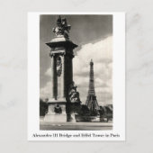 Alexander III Bridge en Eiffeltoren in Parijs Briefkaart (Voorkant)