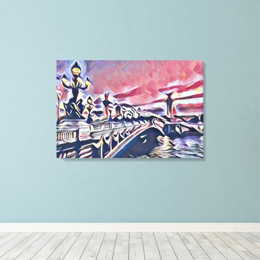 Alexander III-brug Canvas Afdruk (Insitu (Houten vloer))