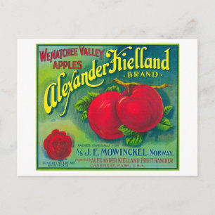 Alexander Kielland Apple Label - Cashmere, WA Briefkaart
