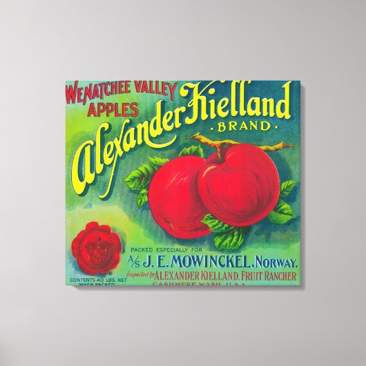 Alexander Kielland Apple Label - Cashmere, WA Canvas Afdruk (Voorkant)
