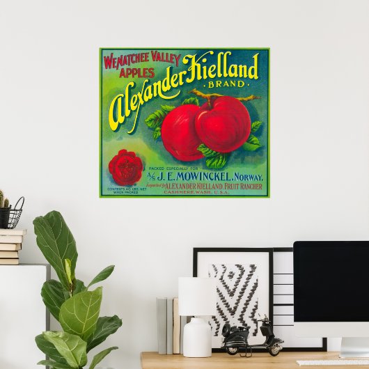 Alexander Kielland Apple Label - Cashmere, WA Poster (Thuiskantoor)