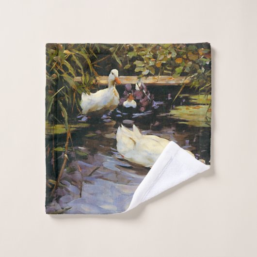  Alexander Koester Ducks op een Reed Pond Washandje (Wasdoekje)