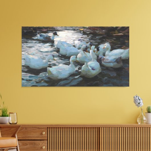 Alexander Koester Elf Eucks in het geweer Canvas Afdruk (Insitu (Woonkamer))