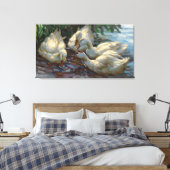  Alexander Koester Vier Eenden bij de Pond Canvas Afdruk (Insitu (Slaapkamer))
