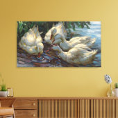  Alexander Koester Vier Eenden bij de Pond Canvas Afdruk (Insitu (Woonkamer))