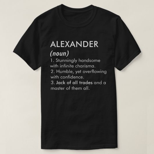 Alexander naam, Bewerkbare naam, Aangepaste naam T-shirt (Design voorkant)