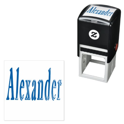 Alexander Naam Logo, Zelfinktende Stempel (In situ)