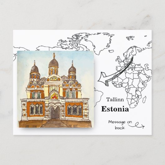 Alexander Nevsky-kathedraal, Tallinn Estland Briefkaart (Voorkant)