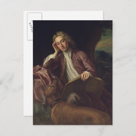 Alexander Pope en zijn hond, Bounce, c.1718 Briefkaart (Voorkant / Achterkant)