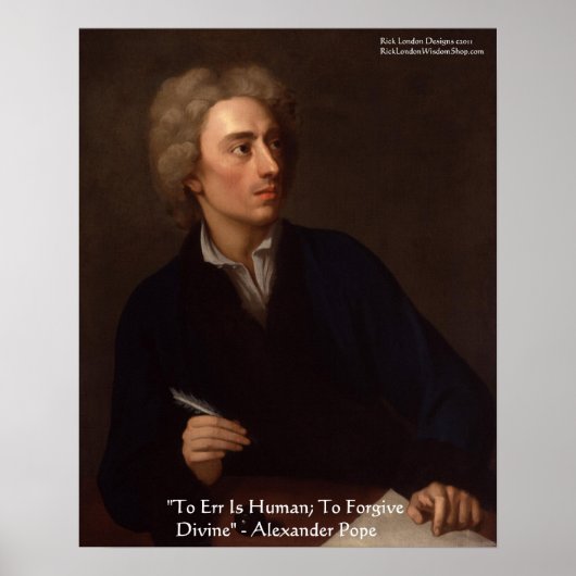 Alexander Pope "Naar ERR is menselijk" Poster (Voorkant)
