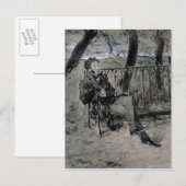 Alexander Pushkin in een Park, 1899 Briefkaart (Voorkant / Achterkant)