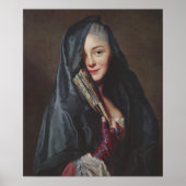 Alexander Roslin - De dame met een ventilator Poster (Voorkant)