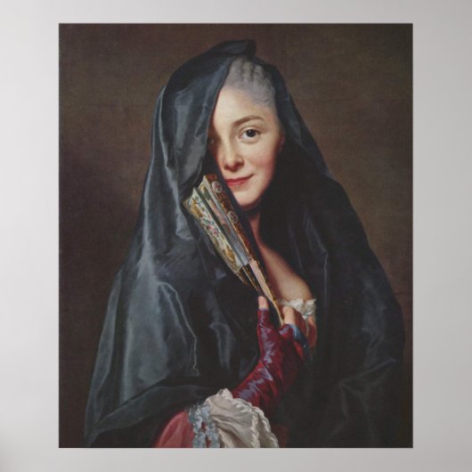 Alexander Roslin - De dame met een ventilator Poster (Voorkant)