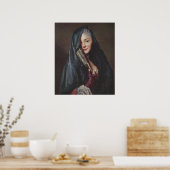 Alexander Roslin - De dame met een ventilator Poster (Keuken)