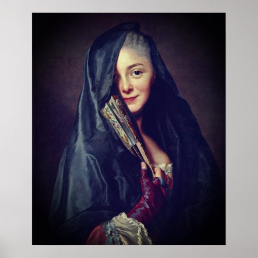 Alexander Roslin - De dame met een ventilator Poster (Voorkant)
