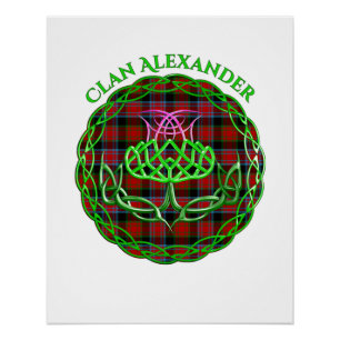 Alexander Schotse Tartan Celtic Thistle Perfect Poster