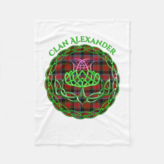 Alexander Scottish Tartan Celtic Thistle Fleece Deken (Voorkant)