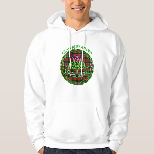 Alexander Scottish Tartan Celtic Thistle Hoodie (Voorkant)
