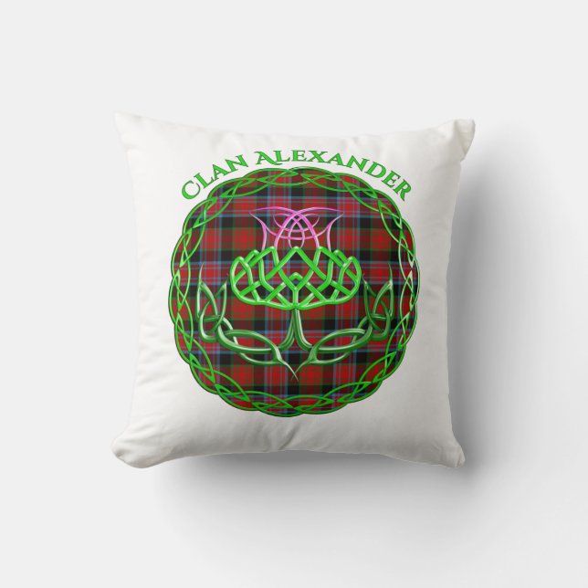 Alexander Scottish Tartan Celtic Thistle Kussen (Voorkant)