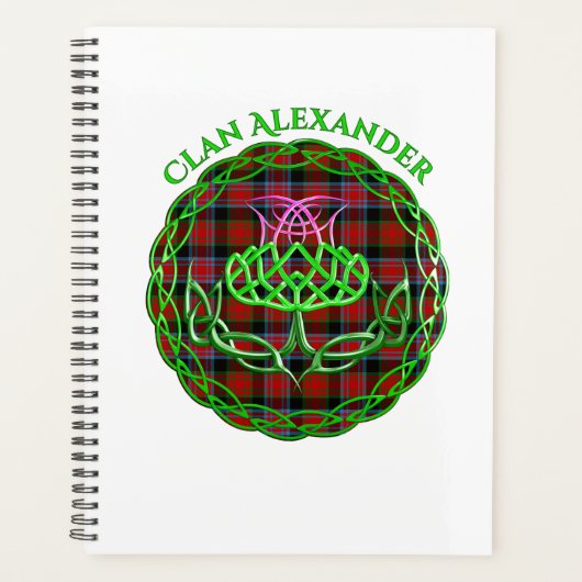 Alexander Scottish Tartan Celtic Thistle Planner (Voorkant)