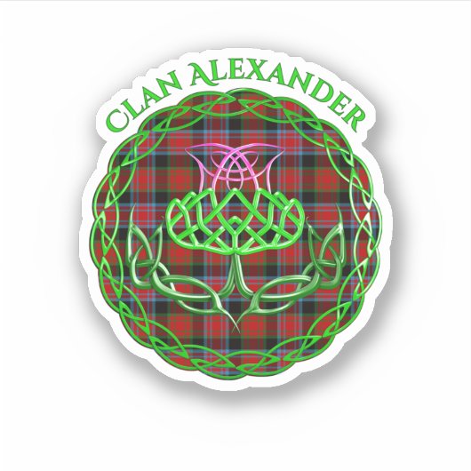 Alexander Scottish Tartan Celtic Thistle Sticker (Voorkant)