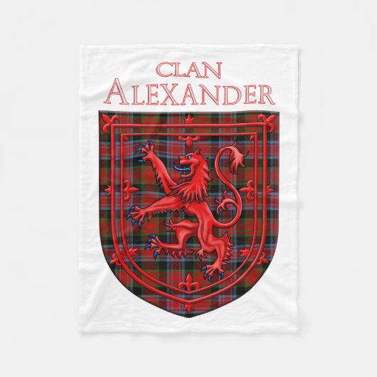 Alexander Tartan Scottish Plaid Lion Rampant Fleece Deken (Voorkant)