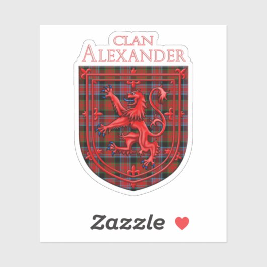 Alexander Tartan Scottish Play Lion Rampant Sticker (Vel)