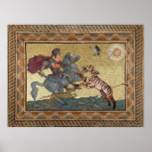 Alexander the Great, Bucephalus and Peritas mosaic Poster (Voorkant)